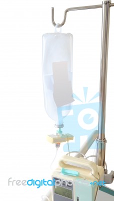 Infusion Bottle With Blank Label On White Background Stock Photo