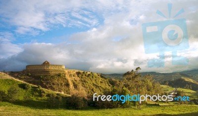 Ingapirca, Inca Wall And Town In Ecuador Stock Photo