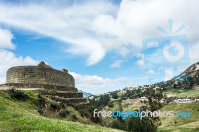 Ingapirca, Inca Wall And Town, Largest Known Inca Ruins In Ecuad… Stock Photo