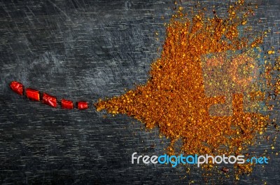  Ingredients And Condiment On Table Stock Photo