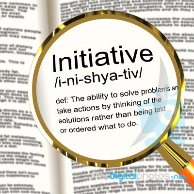 Initiative Definition Magnifier Stock Image