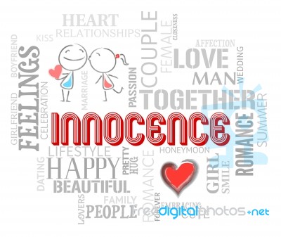 Innocence Words Indicates Purity Virtue And Naive Stock Image