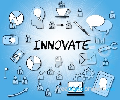 Innovate Icons Means Innovating Creative And Ideas Stock Image