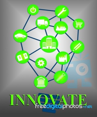 Innovate Icons Means Symbols Innovation And Reorganization Stock Image