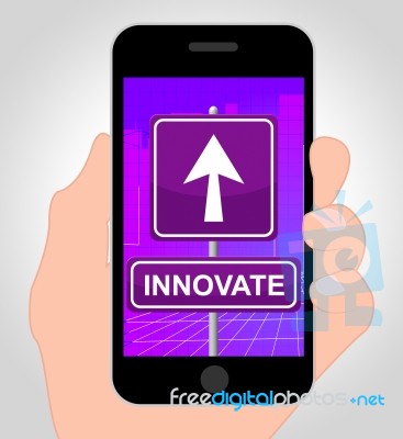 Innovate Online Represents Mobile Phone And Idea Stock Image