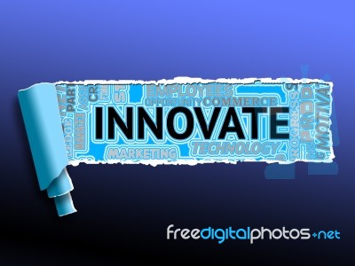 Innovate Word Means Creativity Reorganization And Innovation Stock Image