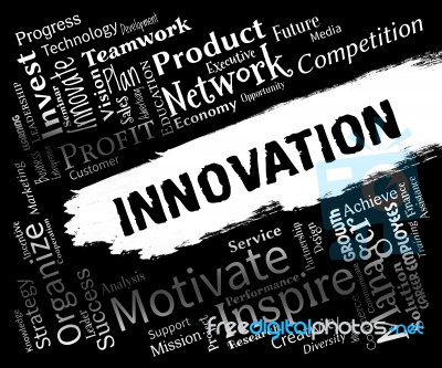 Innovation Words Represents Ideas Transformation And Ideas Stock Image