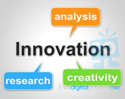 Innovation Words Shows Investigate Researcher And Investigation Stock Image