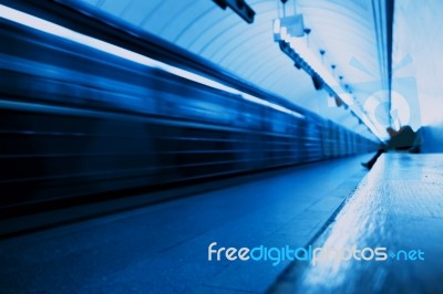 Inside Moscow Metro Stock Photo