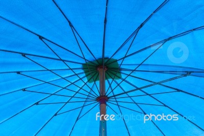 Inside Of The Big Umbrella Stock Photo