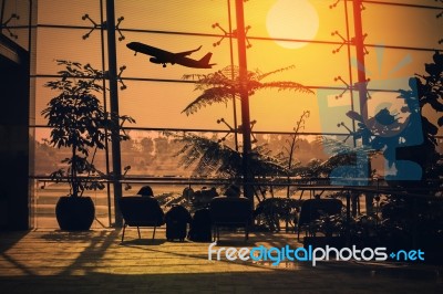 Inside The Airport Terminal Stock Photo