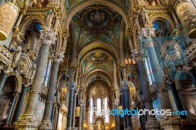 Inside View Of A Catherdral Stock Photo