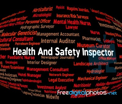 Inspector Word Shows Health Check And Monitor Stock Image