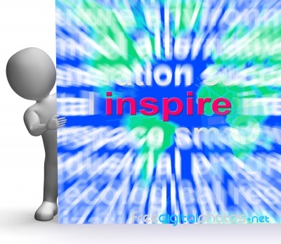 Inspiration Word Cloud Sign Shows Motivation And Encouragement Stock Image