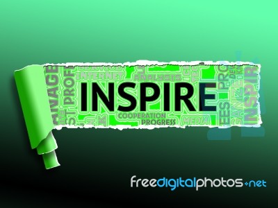 Inspiration Word Indicates Positive Motivate 3d Illustration Stock Image