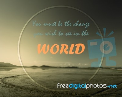 Inspirational Quote On Blurred Background Stock Photo