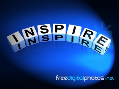 Inspire Dice Show Inspiration Motivation And Invigoration Stock Image