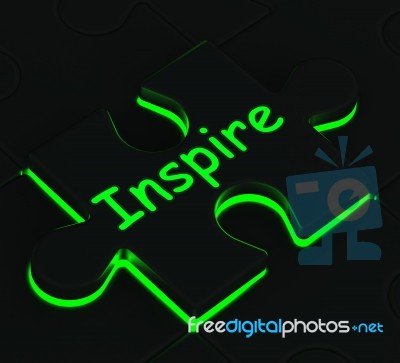 Inspire Puzzle Shows Motivation And Inspiration Stock Image