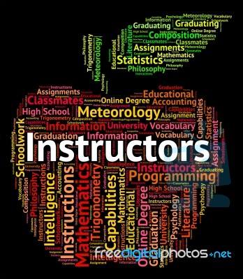 Instructors Word Indicates Give Lessons And Coaching Stock Image