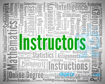 Instructors Word Represents Give Lessons And Coaching Stock Image