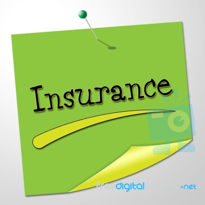 Insurance Message Represents Send Communication And Financial Stock Image