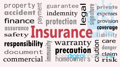 Insurance Word Cloud Concept On White Background Stock Image