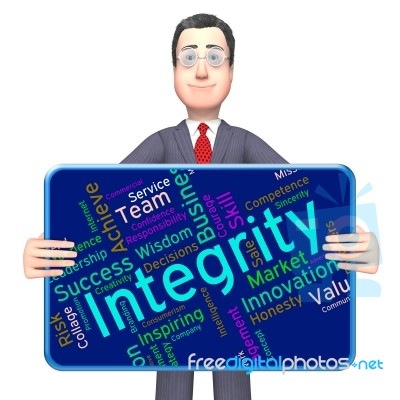 Integrity Words Means Sincerity Decency And Righteousness Stock Image