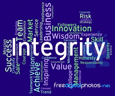 Integrity Words Means Text Morality And Virtue Stock Image