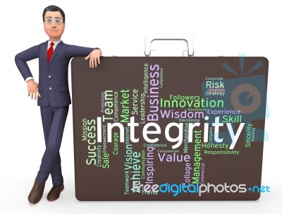 Integrity Words Means Text Morality And Virtue Stock Image