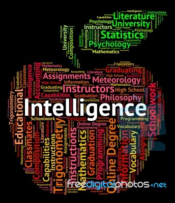 Intelligence Word Represents Intellectual Capacity And Ability Stock Image