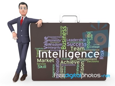 Intelligence Words Means Perception Clever And Intellect Stock Image