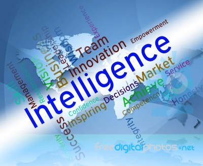 Intelligence Words Represents Intellectual Capacity And Ability Stock Image