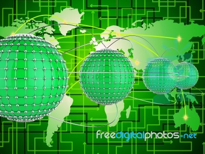 Interconnected Network Represents Networks Globe And World Stock Image