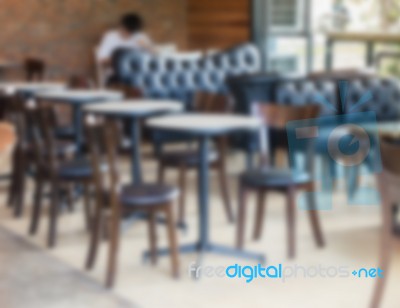 Interior Blur Of Street Coffee Shop Stock Photo