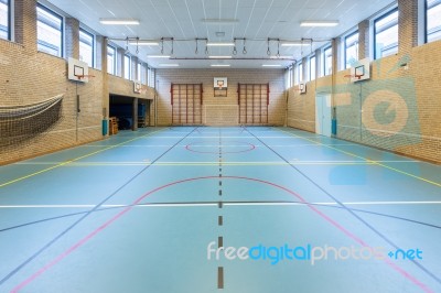 Interior Dutch Gymnasium For School Sports Stock Photo