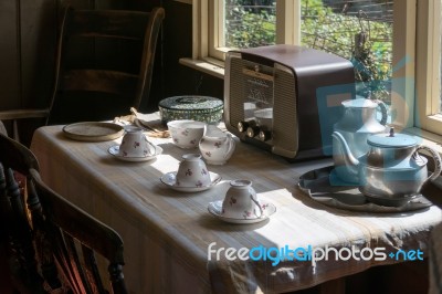 Interior Of A Living Shed At St Fagans National History Museum Stock Photo