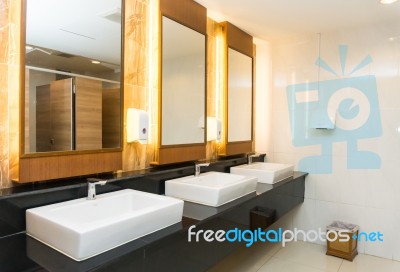 Interior Of Modern Private Toilet Or Restroom Stock Photo