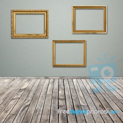 Interior Room With Empty Picture Frame Stock Photo