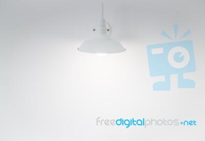 Interior Room With White Lamps Stock Photo