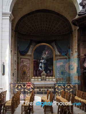 Interior View Of An Altar In The Church Of Notre Dame In Bordeau… Stock Photo