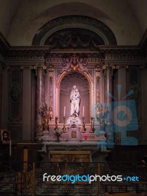 Interior View Of An Altar In The Church Of Notre Dame In Bordeau… Stock Photo