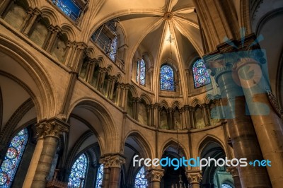 Interior View Of Canterbury Cathedral Stock Photo