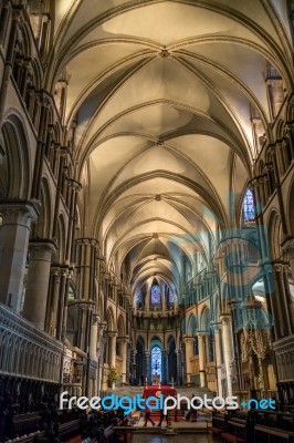 Interior View Of Canterbury Cathedral Stock Photo