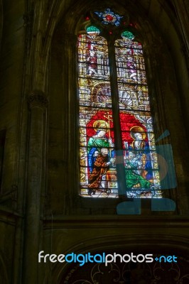 Interior View Of Cathedral Of Saint-etienne Metz Lorraine Mosell… Stock Photo