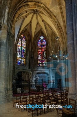 Interior View Of Cathedral Of Saint-etienne Metz Lorraine Mosell… Stock Photo