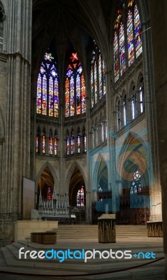 Interior View Of Cathedral Of Saint-etienne Metz Lorraine Mosell… Stock Photo