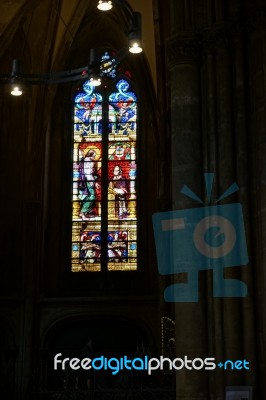 Interior View Of Cathedral Of Saint-etienne Metz Lorraine Mosell… Stock Photo