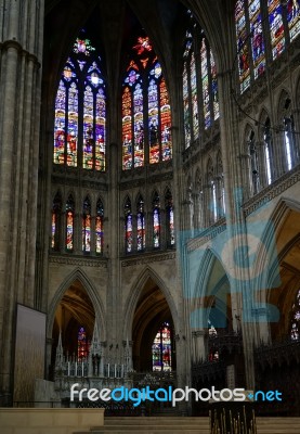 Interior View Of Cathedral Of Saint-etienne Metz Lorraine Mosell… Stock Photo