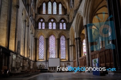 Interior View Of Salisbury Cathedral Stock Photo