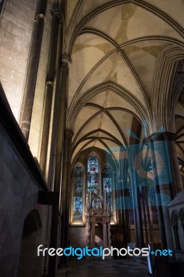 Interior View Of Salisbury Cathedral Stock Photo